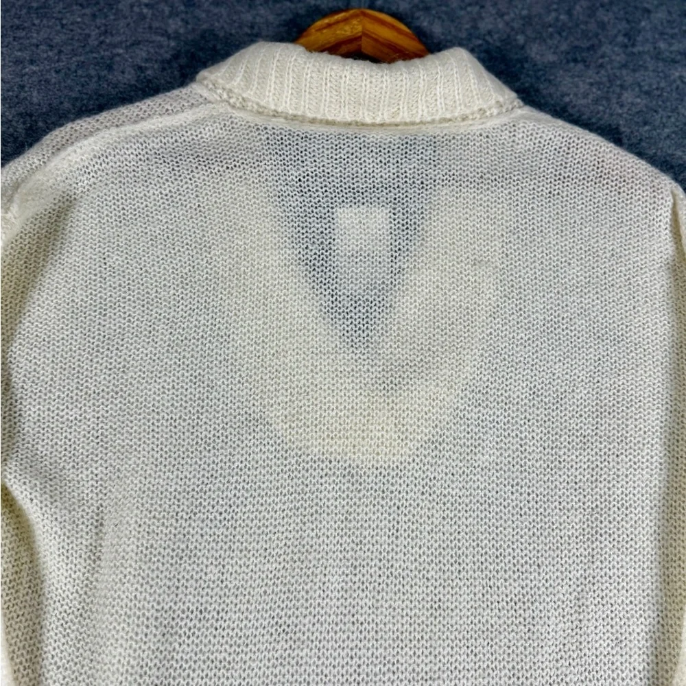 Crew Ivory Chunky Shawl Collar Knit Sweater‎ Style 20824